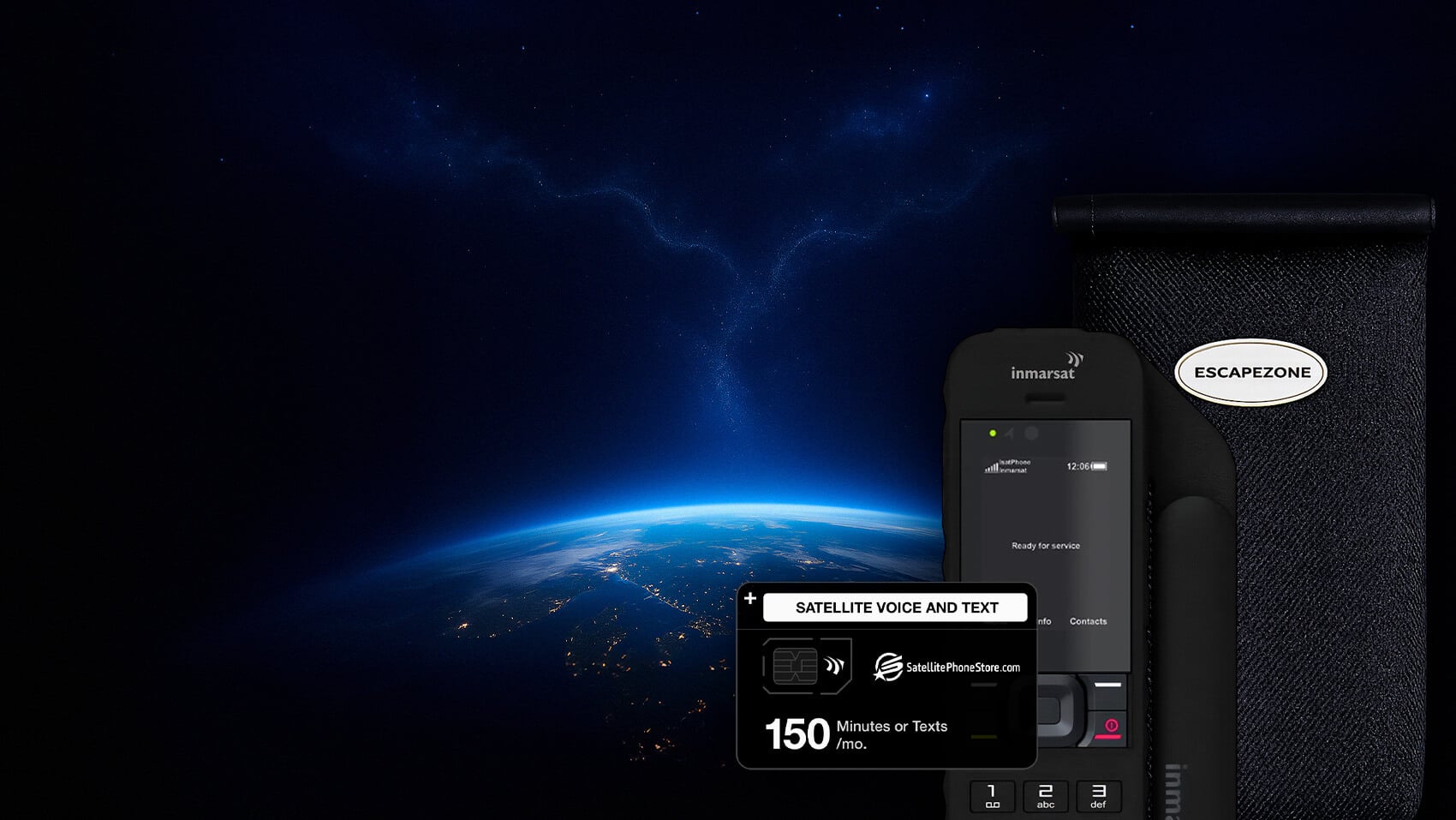 Inmarsat IsatPhone 2 with Faraday bag and 150 minutes or texts plan