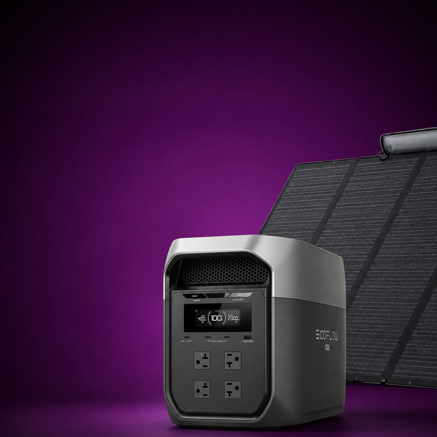 EcoFlow Delta 3 Max power station with 400W portable solar panel