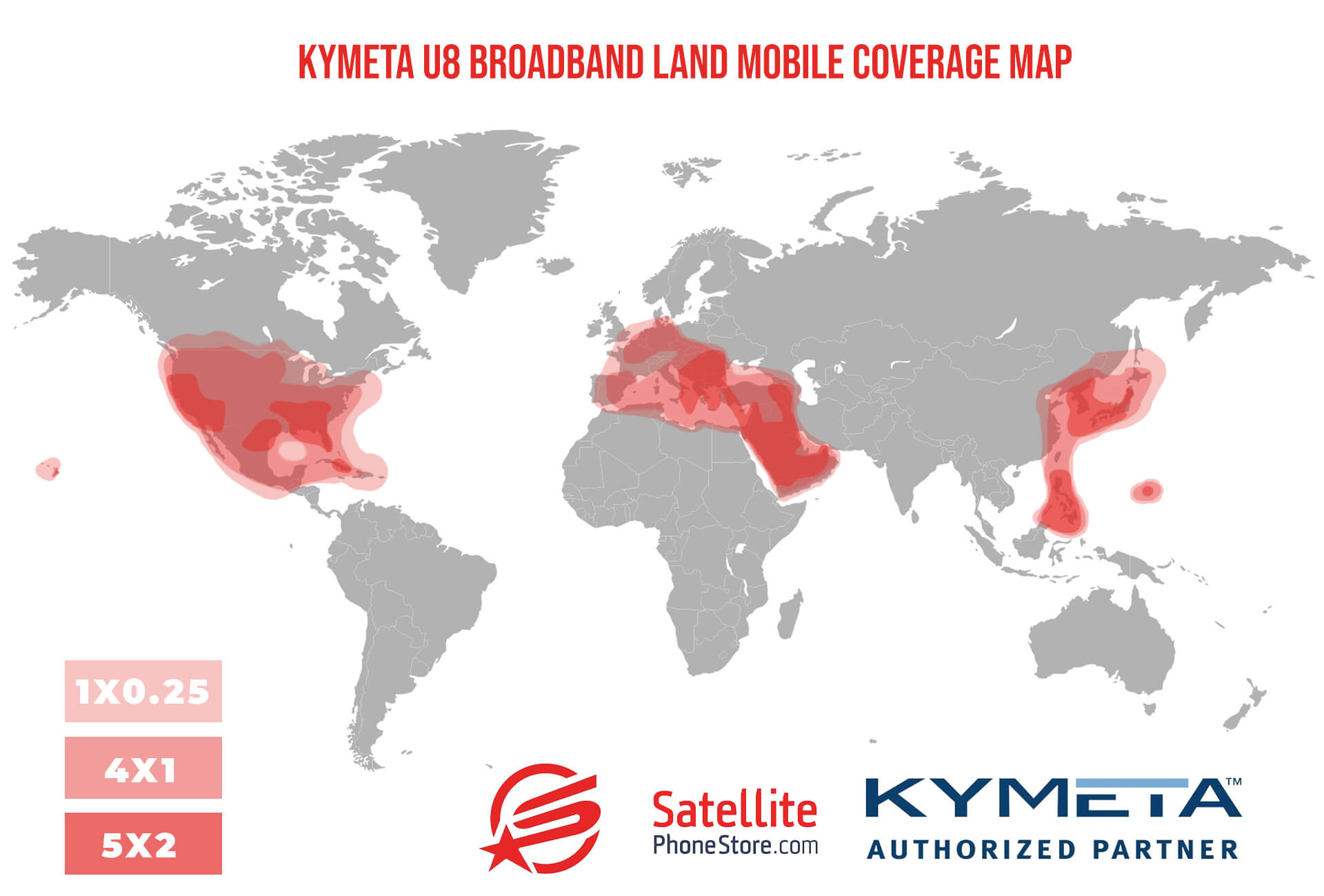 Kymeta U8 Broadband Land Mobile Coverage Map