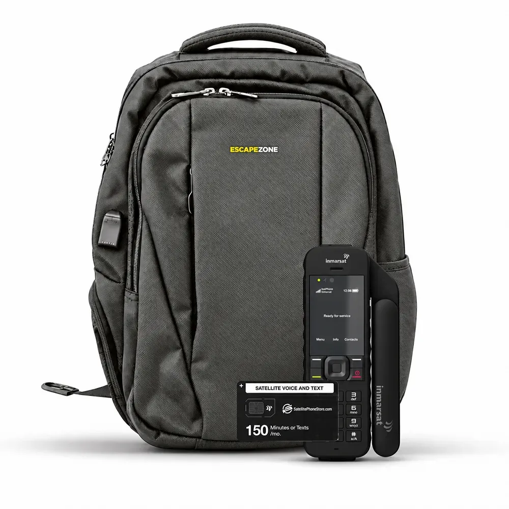 Inmarsat IsatPhone 2 + EscapeZone Gray Shield Backpack