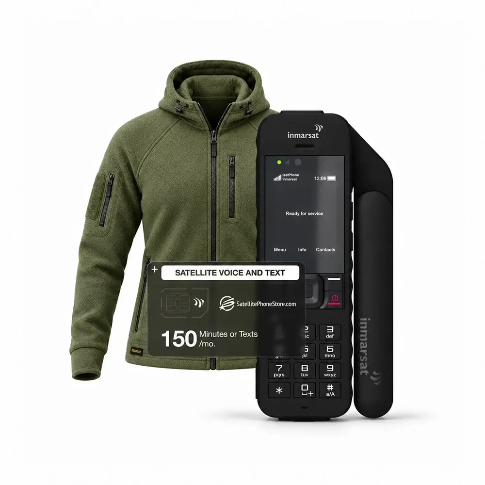 Inmarsat IsatPhone 2 with an EMF-Blocking Tactical Hoodie Bundle