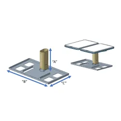 HL1120W Non-Penetrating Mount with Long Stanchion